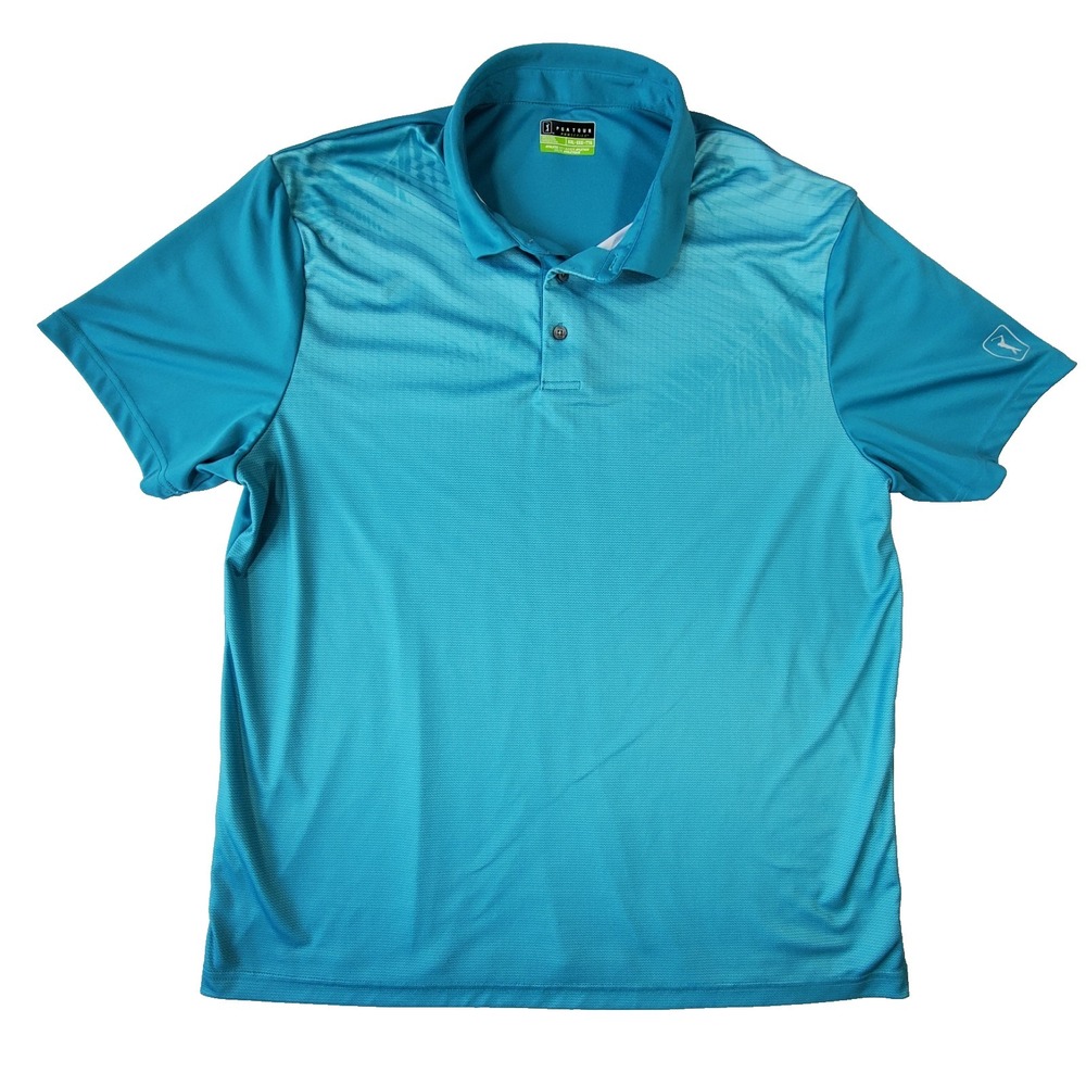 PGA Tour Pro Series Golf Polo Shirt Mens XXL Blue Athletic Fit Performance‎
